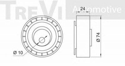 TREVI AUTOMOTIVE td1328 -  Натяжной ролик, ремень ГРМ